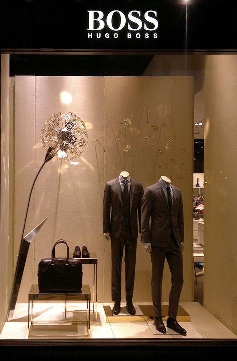 Hugo Boss Store, Botique Interiors, Wedding Showroom, Fashion Store Design, Fashion Window Display, Retail Store Interior Design, Clothing Store Interior, Visual Merchandising Displays, Retail Store Interior