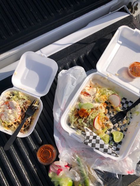 takeout; salsa Aesthetic Food Truck, Food Truck Aesthetic, Mexican Takeout, Truck Aesthetic, Food Truck Food, Take Out, Mexican Food, Food Food, Food Truck