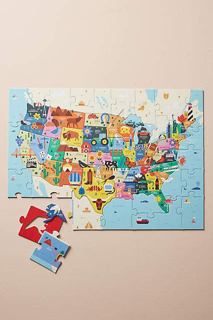 United States Geography, States And Capitals, Map Puzzle, Asia Map, Puzzle Games For Kids, United States Map, Africa Map, Europe Map, Fun Illustration