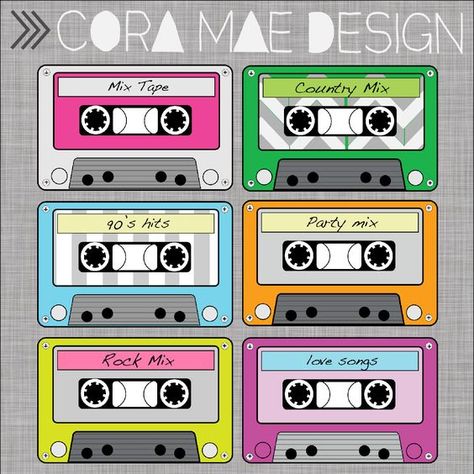 Tape Clipart, Spiderman Birthday Invitations, Plate Template, 80s Theme, 80s Party, Outdoor Diy Projects, Spiderman Birthday, Party Invite Template, Cassette Tape