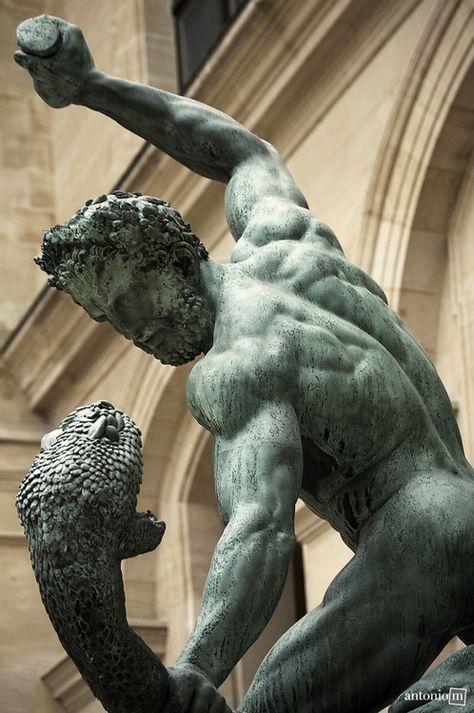 Hercules fighting Achelous, designed by the sculptor Francois Joseph Bosio (1824), Louvre Museum, Paris I Classic Sculpture, Greek History, Greek Sculpture, Louvre Paris, Louvre Museum, Greek Myths, Caravaggio, Figurative Sculpture, Greek Gods