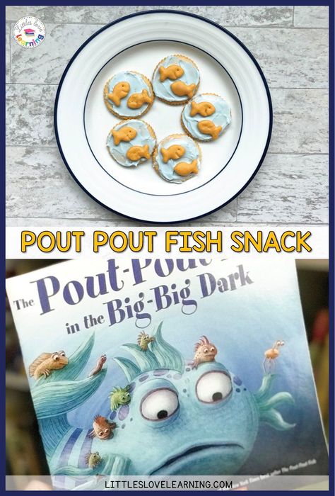 Pout Pout Fish Activities for Preschool, Pre-K, & Kindergarten: These ocean activities are designed to go with the book Pout Pout Fish in the Big Big Dark. Use them at home with your kids or in the classroom with students. Includes printable activities for literacy (compound words), math (fish bowl counting), fine motor (fishing in jello) & gross motor. Also includes a craft, a snack, & journal writing. Kids of all ages (even toddlers) will have fun with these ocean-themed lesson plans! Literacy Themed Snacks, Pout Pout Fish Craft Preschool, Ocean Snacks For Preschool, Pout Pout Fish Craft, Pout Pout Fish Activities, Fish Activities For Preschool, The Pout Pout Fish, Storybook Activities, Classroom With Students