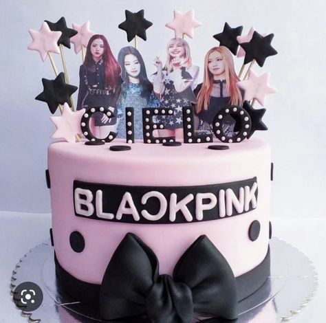 Blackpink Cake Ideas, Pastel Blackpink, Blackpink Food, Black Pink Cake, Blackpink Cake, Blackpink Birthday, Cake Designs For Girl, Trolls Cake, Bts Cake