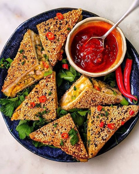 Jamie Oliver on Instagram: “So many of you have been loving my prawn toast toastie from Monday episode IG ‘Keep Cooking Family Favourites’ !! Just love seeing your…” Prawn Toast, Chinese Dishes, Jamie Oliver, Food Travel, Recipe Collection, Indian Food, Family Favorites, Tomato Salsa, The Team