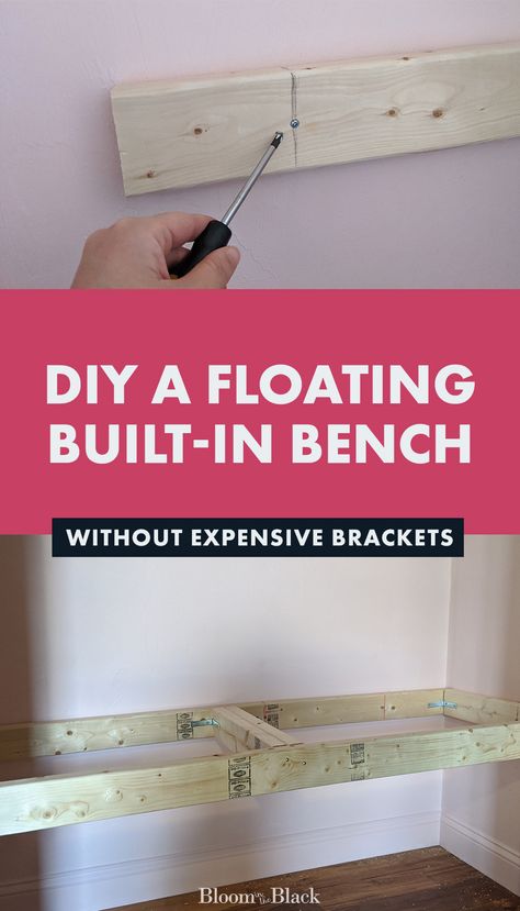 How To Make A Bench In A Closet, Diy Bench Built In, Built In Bench Mudroom Diy, Closet With Bench Entryway, Diy Bench In Closet, How To Make A Built In Bench Seat, Floating Corner Bench Seat, Mudroom Bench In Closet, Mudroom Floating Bench