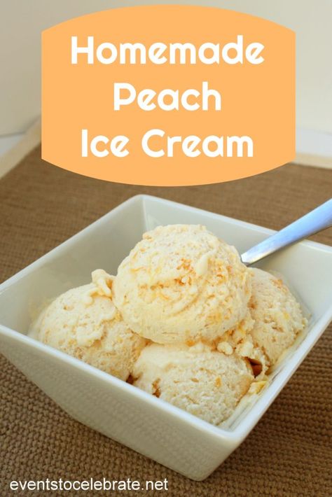 Cuisinart Ice Cream Recipes, Peach Ice Cream Recipe, Homemade Peach Ice Cream, Ice Cream Recipes Machine, Cuisinart Ice Cream Maker, Cuisinart Ice Cream, Peach Ice Cream, Making Homemade Ice Cream, Ice Cream Maker Recipes