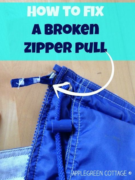 How to fix a broken zipper pull! A quick and simple solution for all your zippers and jackets! An easy sewing tip for beginners. A pretty simple life hack! #lifehack #sewinghack #diy Zipper Pull Replacement, Zipper Repair Hacks, Fix Broken Zipper, Charity Sewing, Fix A Zipper, Zipper Repair, Sew Zipper, Sewing Projects Free, Broken Zipper