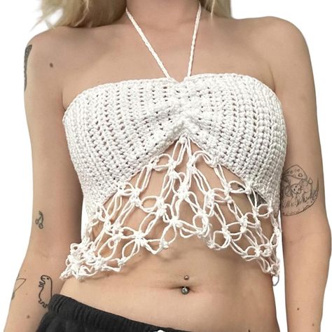 lacy halter crochet top • white

✨handmade by... - Depop Halter Crochet Top, Halter Crochet, Y2k Spring, Cottagecore Aesthetic, Handmade Crochet, Crochet Top, Bundles, Spring Summer, Tumblr