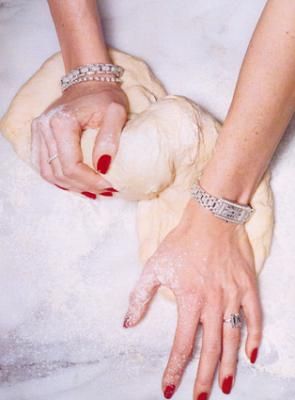 kneading Jewelry Editorial, Helmut Newton, Jewelry Photoshoot, Domestic Goddess, Jewelry Photography, Mecca, Girls Best Friend, Food Styling, Red Nails