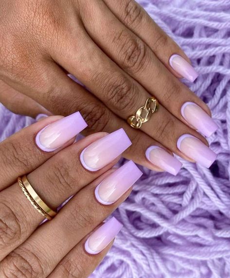 Black And Purple Ombre Nails, Dark Purple Ombre Nails, Ombre Purple Nails, Purple Nails Inspiration, Trendy Purple Nails, French Tip Glitter, Minimal Manicure, Nails For 2023, Periwinkle Nails