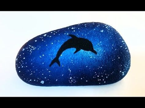 Cat on branch -- Silhouette painting on rock -- SPEED ACRYLIC PAINTING - YouTube Easy Painting For Beginners, Galaxy Painting Acrylic, Dolphin Silhouette, Paint Stone, Dolphin Painting, Stone Paint, Rock Painting Tutorial, Silhouette Painting, Art Stone