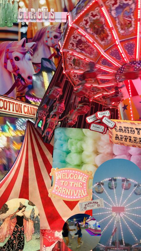 Circus Core, Carnival Wallpaper, Au Inspiration, Circus Hair, Carnival Aesthetic, Fair Aesthetic, Circus Aesthetic, Summer Wallpapers, Goth Subculture