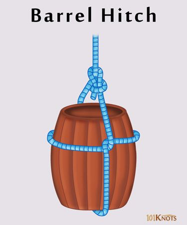 Tying a barrel hitch instructions, steps to tie a barrel hitch Barrel Knot, Sailing Knots, Hitch Knot, Bowline Knot, Boat Travel, Overhand Knot, Paracord Knots, 1000 Life Hacks, Knots Diy