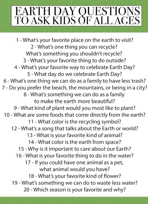 Earth Day quiz questions and activities to do with your kids! Loving this idea of sitting down with your preschooler or older kids and asking these questions! Do Questions, Kids Quiz Questions, Earth Day Quiz, Therapeutic Art Activities, Planets Activities, Questions For Students, Earth Activities, Questions For Kids, Earth Week