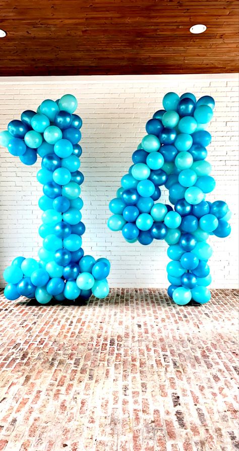 Mosaic Numbers, Balloon Pillars, Beautiful Balloons, Teen Party, A Stand, Letters And Numbers, Birthday Decorations, Mosaic