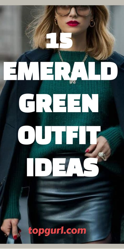 15 Emerald Green Outfit Ideas for Women to Make You Feel Like a Gem Emerald Green Monochromatic Outfit, Emerald Skirt Outfit, Hunter Green Outfits For Women, Green Outfit Ideas For Women, Emerald Green Outfits, Emerald Green Outfit Ideas, Green Skirt Outfit Ideas, Green Heels Outfit, Green Monochromatic Outfit