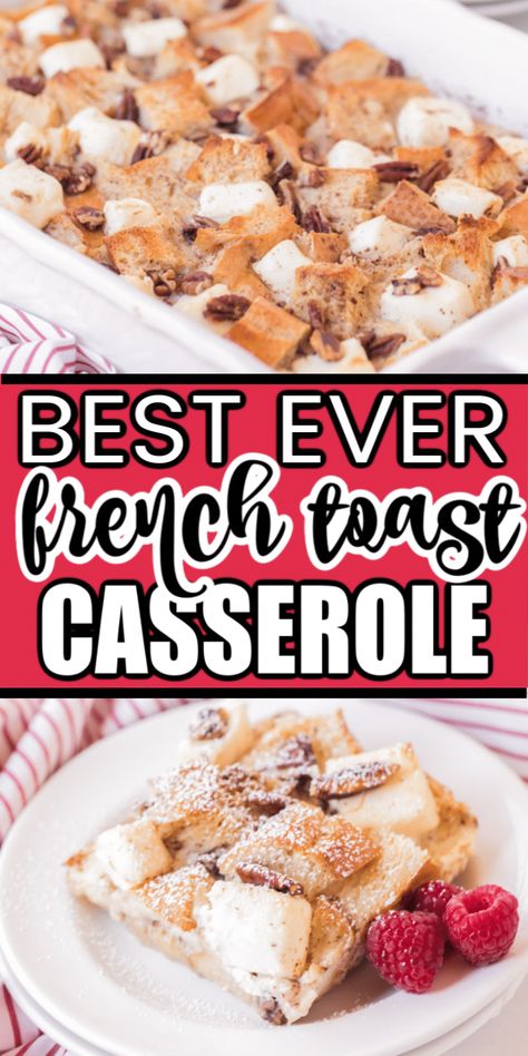 Oven French Toast Casserole, Cream Cheese French Toast Casserole, Easy Stuffed French Toast, Easy French Toast Casserole, Casserole With Cream Cheese, Oven French Toast, Oven Baked French Toast, Make Ahead French Toast, Cream Cheese French Toast