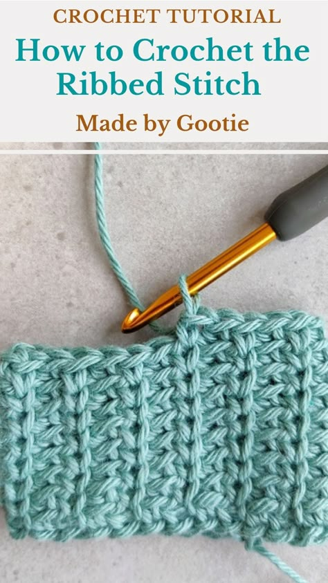 Hot To Crochet, Crochet Beer, Stitch Step By Step, Crochet Knit Stitch, Knit Purl Stitches, Crochet Waistcoat, Crochet Stitch Patterns, Ribbed Crochet, Crochet Knit Stitches