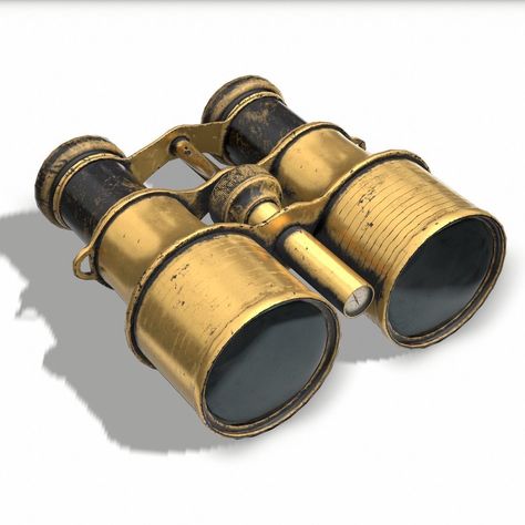 Maya Modeling Object, Machinery Reference, Vintage Binoculars, Polygon Modeling, 3d Material, Object Drawing, Game Props, Substance Painter, Antique Keys