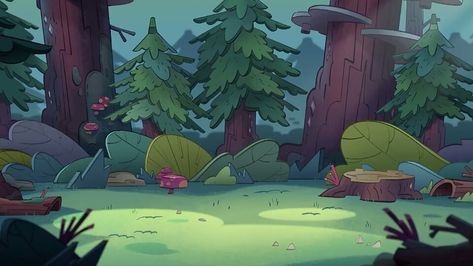 2d Forest Background, Simple Forest Background Drawing, Forest Environment Design, Simple Animation Background, Forest Animation Background, 2d Cartoon Background, Simple Forest Background, Gravity Falls Forest, Forest Cartoon Background