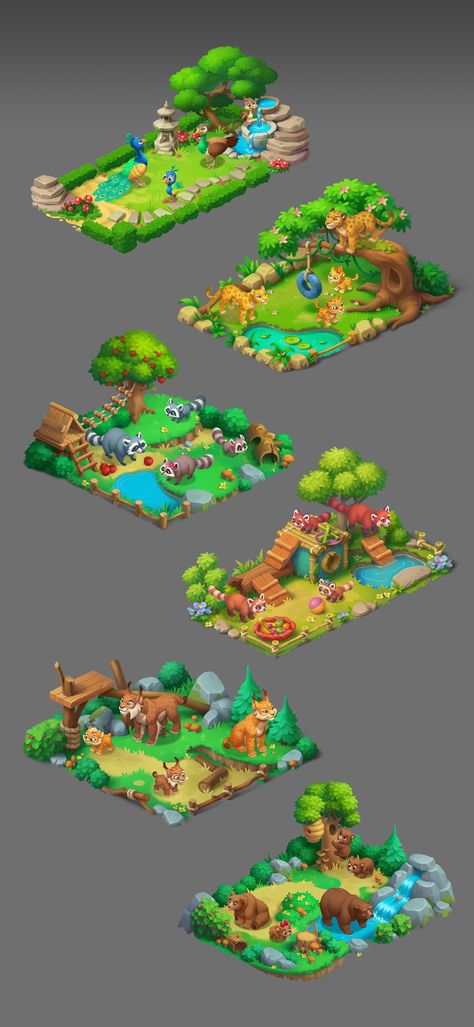 ArtStation - Game objects, Playrix Games Heart Garden, Idle Game, Map Games, Game 2d, Farm Games, Garden Games, Casual Art, Isometric Art, Game Environment