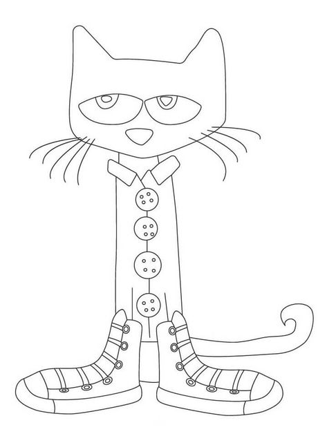 Pete The Cat Buttons, Pete The Cat Shoes, Cat Coloring Pages, Frog Coloring Pages, Cat Printable, Cat Coloring, Pete The Cat, Cat Coloring Page, Halloween Coloring Pages