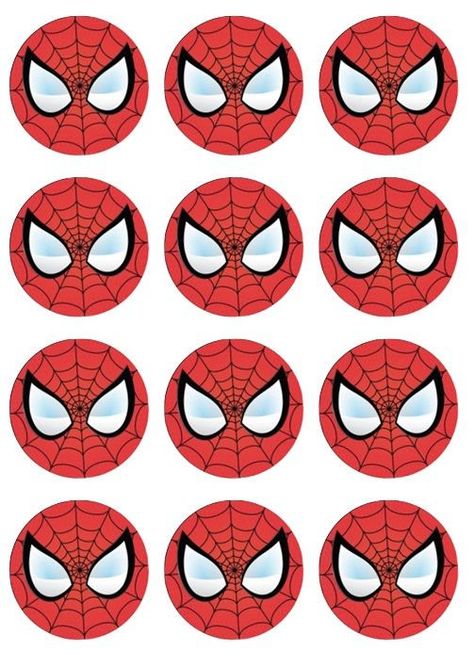 Yes you can eat these cupcake toppers! Simply cut these out with ... Topper Spiderman, Spiderman Cupcake Toppers, Spiderman Topper, Crop Pics, Spiderman Cupcakes, 4de Verjaardag, Spiderman Cake Topper, Spider Cupcakes, Spiderman Birthday Cake