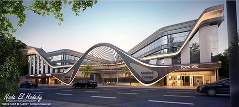 Hospital Design Architecture, New Cairo, Medical Office Design, Hospital Architecture, Mall Design, Architecture Building Design, Architecture Concept Drawings, Hospital Design, Medical Design