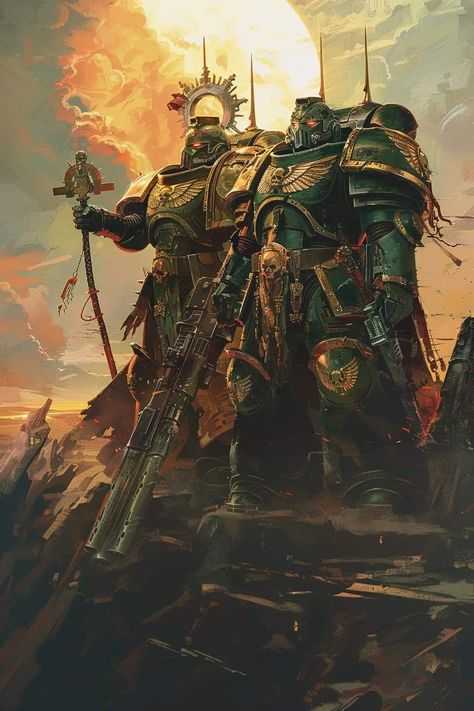 Warhammer Dark Angels, Dark Angels 40k, Space Marine Art, Warhammer 40k Memes, Warhammer Figures, Vaporwave Art, Warhammer 40k Art, Warhammer 30k, Warhammer Art