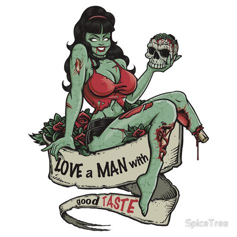 Zombie Love Taste Pin Up Drawings Tattoo, Zombie Burlesque, Drawings Tattoo Ideas, Scare Bears, Up Drawings, Zombie Love, Zombie Pin Up, Zombie Cartoon, Pin Up Drawings