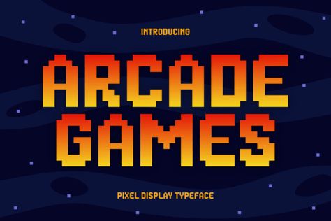 Arcade Games is a cute and quirky pixelated display font. It will add an incredibly joyful touch to your designs. Add this beautiful display font to each of your creative ideas and notice how it makes... Arcade Font, Gaming Font, Game Font, Fonts Quotes, Poster Fonts, Display Fonts, Graphic Design Fonts, Custom Displays, Brand Fonts