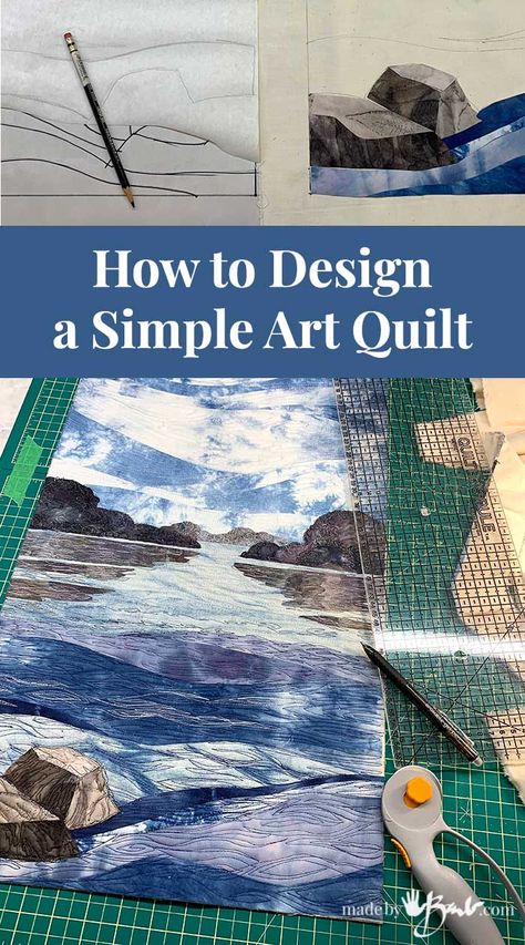 Fabric Art Tutorials, Seascape Quilts, Landscape Art Quilts, Landscape Quilt, Fiber Art Quilts, Quilt Patchwork, Landscape Quilts, Picture Quilts, Fabric Pictures