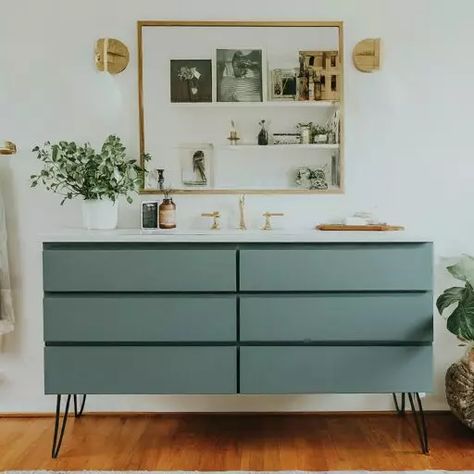 21 Awesome Ikea Malm Hacks that will Make your Day » HomeQly.com Ikea Malm Diy, Malm Diy, Ikea Malm Dresser Hack, Drawers Upcycle, Ikea Malm Hacks, Headboard Hack, Malm Hack, Ikea Nordli, Rolling Drawers