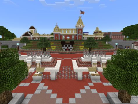 My Minecraft Pocket Edition Disneyland! I think it's coming along great! Disney Minecraft, Minecraft Theme, Minecraft House Plans, Cool Minecraft Creations, Minecraft Pocket Edition, Minecraft House, Minecraft Blueprints, It's Coming, Cool Minecraft