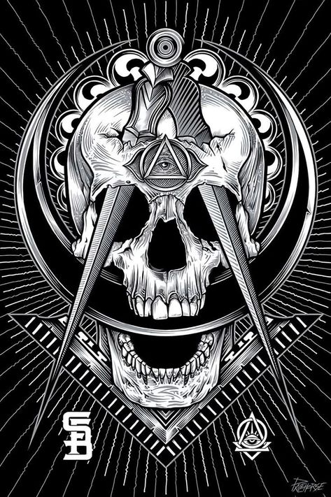 Masonic Tattoos Freemasonry, Freemason Tattoo, Freemasonry Art, Masonic Tattoos, Fenrir Tattoo, Geometric Wolf Tattoo, Crucifix Art, Satanic Tattoos, Masonic Art