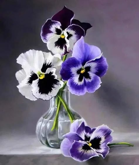 Still Life Flowers, Pansies Flowers, Flower Landscape, Watercolor Flower Art, Nature Art Painting, Flower Art Painting, Flower Pictures, Painting Projects, Flowers Photography