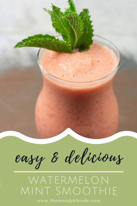 Watermelon Mint Smoothie, Raspberry Banana, Mint Smoothie, Watermelon Mint, Beverage Recipes, Kids Cooking, Healthier Eating, Free Snacks, Banana Smoothie