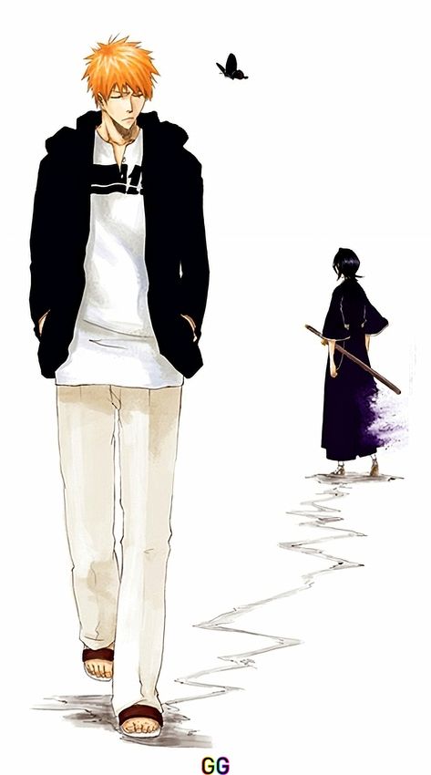 Ichigo Outfit Bleach, Bleach Rukia X Ichigo, Ichigo Kurosaki Drip, Ichigo Live Action, Ichigo Rukia Wallpaper, Ichigo Kurosaki X Rukia, Ichigo And Rukia Fanart, Ichigo Fits, Ichigo Outfit