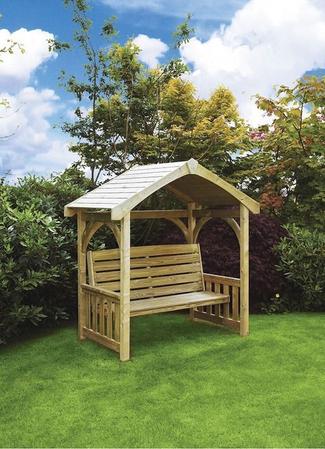 Arbours & Arches | Hillier Garden Centres Arbour Seat, Arbor Bench, Wooden Arbor, Backyard Seating Area, Backyard Seating, Door Canopy, Garden Arbor, Garden Arches, Bench Plans