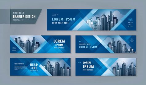 Abstract geometric banner set | Premium Vector #Freepik #vector Catalogue Design Templates, Simple Powerpoint Templates, Flat Web Design, Webpage Template, Catalogue Design, Real Estate Marketing Design, Graphic Design Brochure, Header Design, Website Header