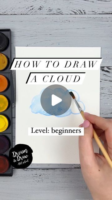 DRAWING TUTORIALS🔹WATERCOLOR🔹SKETCHING on Instagram: "How to draw a cloud💙☁️  ⭐️Join my Patreon art lesson subscription link in my bio @dreamanddraw.school  🎨Get my free demo lesson link in my bio👆  Video tutorial for watercolour sketching beginners🥰     #watercolour #watercolor #watercolorsketching #artlesson #arttutorial #watercolortutorial #sketchtutorial" How To Draw A Cloud, Cloud Drawing Tutorial, Watercolor Clouds Tutorial, Sketching Beginners, Watercolour Sketching, Beginners Watercolour, Drawing Clouds, Cloud Tutorial, Patreon Art