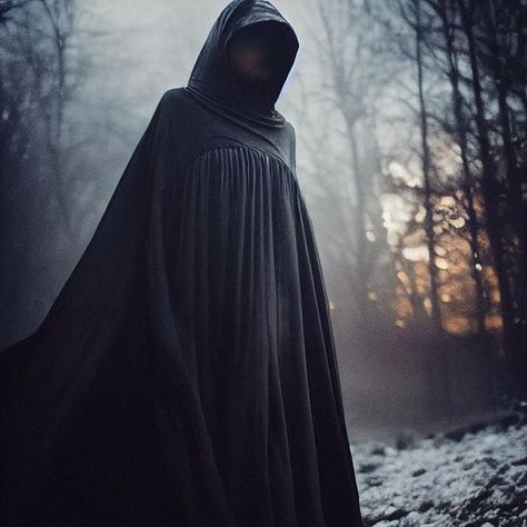 Robes Aesthetic, Mage Robes, Robe With Hood, Silver Flames, Black Cloak, Black Mage, World Of Darkness, Witch Books, Cloak