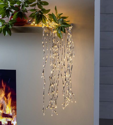 Cascading Lights, Memorial Garden Plaques, Holiday Lights Outdoor, Waterfall Lights, Cascade Lights, Shower Lighting, Fireplace Mantel Decor, Shade Umbrellas, Baddie Tips