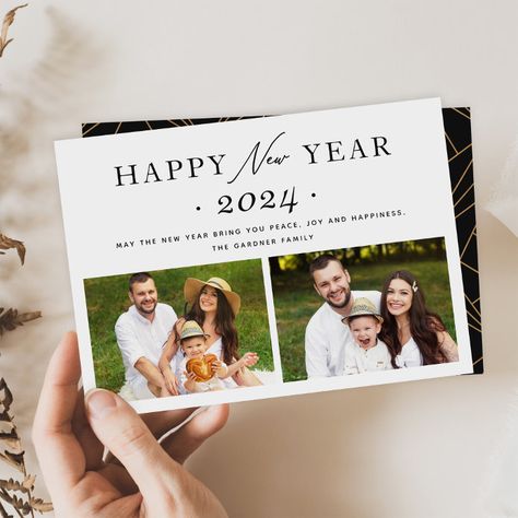 2023 Happy New Year, Retirement Invitation Template, Happy New Year Card, Card With Photo, Happy New Year Cards, New Year Photos, Holiday Design Card, Calligraphy Script, New Year Wishes