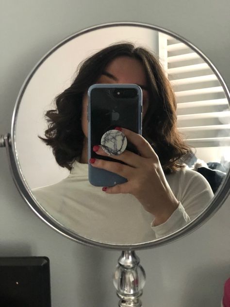 Bob haircut Round Mirror Selfie, Bob Haircut, Round Mirror, Round Mirrors, Bobs Haircuts, New Hair, Mirror Table, Real Life, Hair Cuts