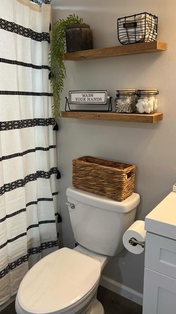 Woodland Bathroom, Gender Neutral Bathroom, Easy Bathroom Organization, Neutral Bathroom Decor, Half Bathroom Decor, Simple Home Decoration, Neutral Bathroom, Laundry Room Bathroom, Apartment Living Room Design