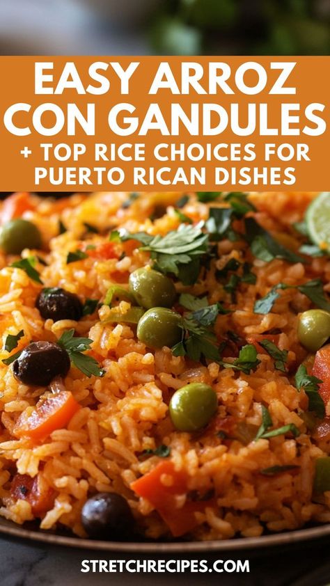 Experience the essence of Puerto Rican cuisine with my Simplified Arroz con Gandules! This easy recipe uses parboiled long-grain rice, making it a breeze to prepare. With its rich flavors and vibrant colors, it’s perfect for any occasion. Save this recipe now and click through for more tips! Arroz Con Gandules Instant Pot, Gandule Rice Recipe Hawaii, Puerto Rican Rice Pudding Recipe, Puertorican Rice, Easy Puerto Rican Recipes, Gandule Rice, Puerto Rican Recipes Rice, Arroz Con Gandules Recipe, Portuguese Rice