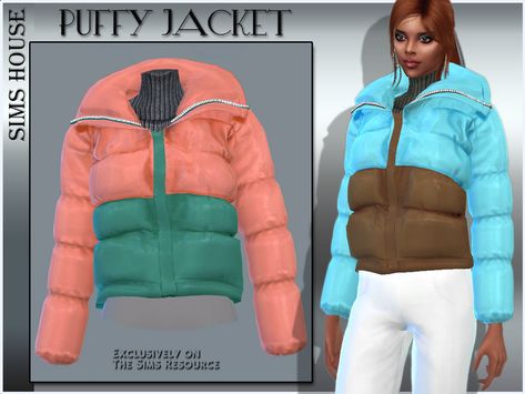 Sims 4 Puffer Jacket, Sims 4 Puffer Jacket Cc, Sims 4 Cc Jacket Accessories, Mens Silk Robe, Mod For Sims 4, Christmas Pajamas Kids, Ladies Short Jackets, Padded Shorts, Bloxburg Decal Codes