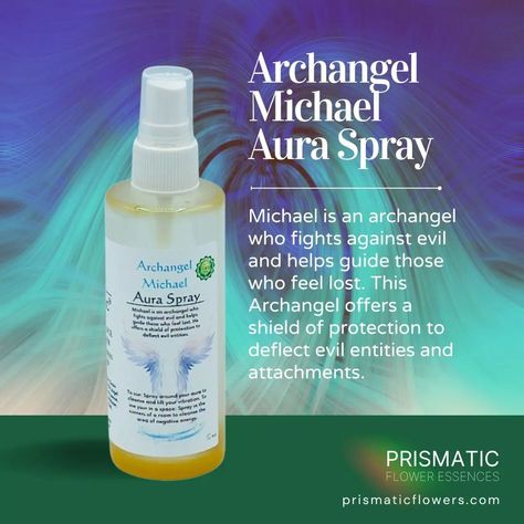 Invoke the celestial power of Archangel Michael with our transformative Archangel Michael Aura Spray. This sacred blend channels the energy of the mighty archangel known for his fierce protection against evil and his compassionate guidance for those seeking direction. It is a wonderful tool to lift your vibration and cleanse the energy in a room or space. 😇🪽🩵 #archangels #archangelmichael #auraspray #floweressences #angelica #colorelixir #floweressencestherapy #protection Angel Essence, Angelic Essence, Repel Negative Energy, Negative Energy Cleanse, Clearing Energy, Follow Your Intuition, Aura Spray, Calm Energy, Smudge Spray