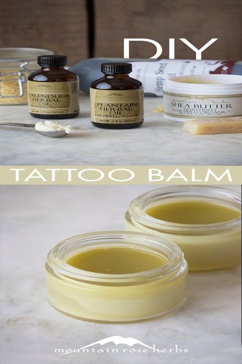 YogaMatCleanerPinterest Herbalist Tattoo, Herbal Tattoo, Tattoo Balm, Candles Aromatherapy, Balm Recipe, Salve Recipes, Mountain Rose Herbs, Healing Balm, Fresh Tattoo